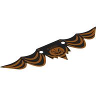 Visuel indicatif Rebrickable de Bannière, fond noir, banderole orange, motif imprimé citrouille (Banner, Black Background, Orange Streamer, Pumpkin Print)