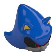 Tête de minifigurine spéciale, sonique en métal avec yeux noirs/rouges, motif imprimé nez argenté (Minifig Head Special, Metal Sonic with Black/Red Eyes, Silver Nose Print)
