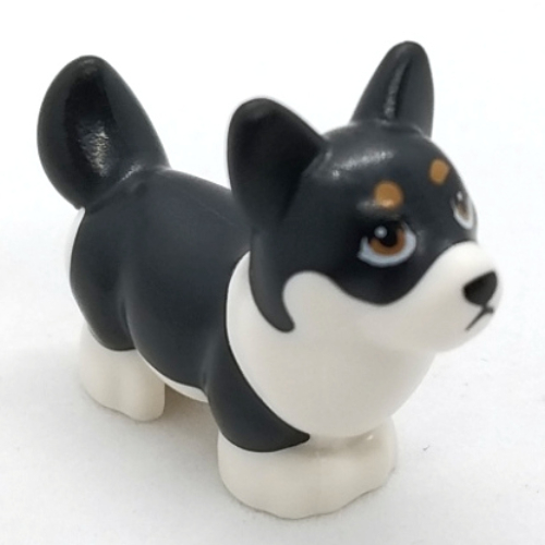 Visuel indicatif Rebrickable de Animal, Chien, Corgi avec Fourrure Partiellement Noire imprimé (Animal, Dog, Corgi with Partially Black Fur Print)