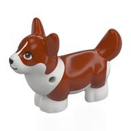 Visuel indicatif Rebrickable de Animal, Chien, Corgi avec motif imprimé Fourrure Orange Partiellement Foncé (Animal, Dog, Corgi with Partially Dark Orange Fur Print)