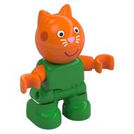 Visuel indicatif Rebrickable de Figurine Duplo Enfant, Chat à tête orange, Nez rose vif, Motif imprimé sourire (Duplo Figure Child, Cat with Orange Head, Bright Pink Nose, Smile Print)