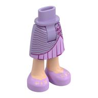 Visuel indicatif Rebrickable de Mini-poupée bassin et jupe mi-longue avec des chevilles de nougat clair, robe lavande, garniture violet foncé, chaussures lavande imprimé (Minidoll Hips and Mid-Length Skirt with Light Nougat Ankles, Lavender Dress, Dark Purple Trim, Lavender Shoes Print)