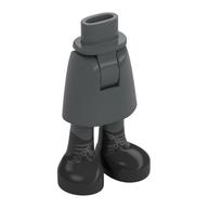 Visuel indicatif Rebrickable de Mini-poupée Jupe mi-longueur avec chevilles et bottes noires, motif imprimé Lacets argentés (Minidoll Hips and Mid-Length Skirt with Ankles with Black Boots, Silver Laces Print)