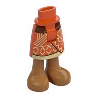 Visuel indicatif Rebrickable de Jupe mi-longue aux bassin et aux pieds nus à décor beige, nougat moyen (Minidoll Hips and Mid-Length Skirt with Tan Decorations, Medium Nougat Bare Feet Print)