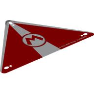 Visuel indicatif Rebrickable de Voile, Triangle avec motif imprimé rouge 'M' (Sail, Triangle with Red 'M' Print)