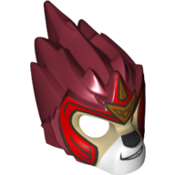 Masque Lion avec Visage beige et Couronne Or Petit motif imprimé (Mask Lion with Tan Face and Gold Crown Small Print)