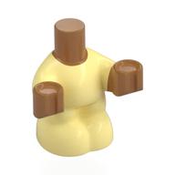 Mini-poupée bébé corps avec corps jaune clair lumineux, nougat moyen mains modèle (Minidoll Baby Body with Bright Light Yellow Body, Medium Nougat Hands Pattern)