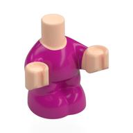 Visuel indicatif Rebrickable de Mini-poupée bébé corps avec corps magenta, nougat clair mains modèle (Minidoll Baby Body with Magenta Body, Light Nougat Hands Pattern)