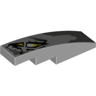 Visuel indicatif Rebrickable de Brique courbe 4 x 1 Non tenons avec Dragon œil motif imprimé [support de tenon avec des crêtes symétriques] (Brick Curved 4 x 1 No Studs with Dragon Eye Print [Stud Holder with Symmetric Ridges])