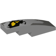 Visuel indicatif Rebrickable de Brique courbée 4 x 1 Non tenons avec motif imprimé Yeux de Dragon Jaune [tenon] (Brick Curved 4 x 1 No Studs with Yellow Dragon Eye Print [Stud Holder with Symmetric Ridges])