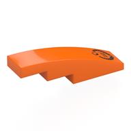 Visuel indicatif Rebrickable de Brique courbée 4 x 1 sans tenons avec motif imprimé de laurier noir (Brick Curved 4 x 1 No Studs with Black Laurel Print)