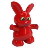 Visuel indicatif Rebrickable de Animal Duplo Lapin, bras larges, œil Noir, Blanc pupille motif imprimé (Duplo Animal Rabbit, Arms Wide, Black Eye, White Pupil Print)