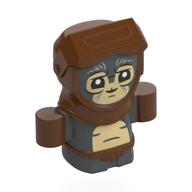 Visuel indicatif Rebrickable de Créature, Anzellan, Cagoule brun rougeâtre, Ceinture, Mains, beige Face motif imprimé (Babu Frik) (Creature, Anzellan, Reddish Brown Hood, Belt, Hands, Tan Face Print (Babu Frik))