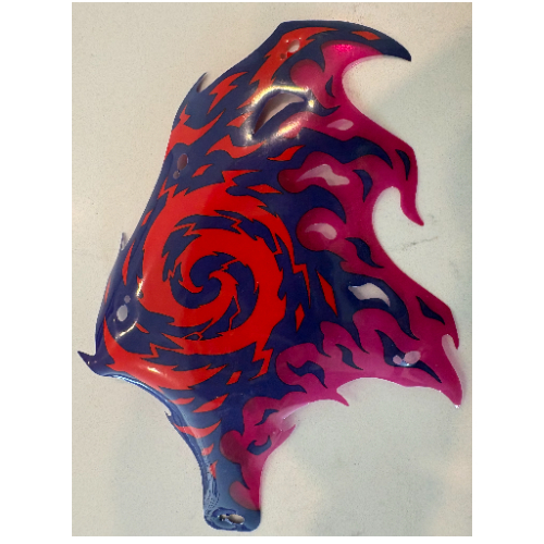 Visuel indicatif Rebrickable de Aile droite, Dragon, Tourbillon rouge, Violet foncé et Magenta Membranes motif imprimé (Wing, Right, Dragon, Red Swirl, Dark Purple and Magenta Membranes Print)