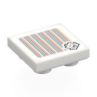 Tuile spéciale 2 x 2 inversée avec king boo, motif imprimé code à barres (autocollant) (Tile Special 2 x 2 Inverted with King Boo, Barcode Print (Sticker))