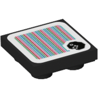 Tuile spécial 2 x 2 inversé avec chaîne chomp et code à barres motif imprimé (autocollant) (Tile Special 2 x 2 Inverted with Chain Chomp and Barcode Print (Sticker))