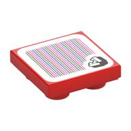 Tuile spécial 2 x 2 inversé avec piranha plante et code à barres motif imprimé (autocollant) (Tile Special 2 x 2 Inverted with Piranha Plant and Barcode Print (Sticker))
