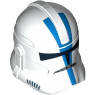 Casque clone trooper phase 2, avant fermé, 501st legion marquages bleus motif imprimé (Helmet Clone Trooper Phase 2, Closed Front, 501st Legion Blue Markings Print)