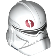 Casque Clone Trooper Phase 2, avant fermé, rouge foncé Emblème motif imprimé (Helmet Clone Trooper Phase 2, Closed Front, Dark Red Emblem Print)