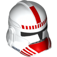 Casque clone trooper phase 2, avant fermé, rouge marquages de troupes de choc imprimé (Helmet Clone Trooper Phase 2, Closed Front, Red Shock Trooper Markings Print)