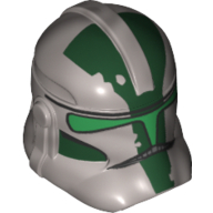 Casque Clone Trooper Phase 2, avant fermé, vert foncé Marquages motif imprimé (Commandant Gree) (Helmet Clone Trooper Phase 2, Closed Front, Dark Green Markings Print (Commander Gree))