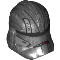 Casque clone trooper phase 2, face avant fermée, visière noire et marquages gris bleuté foncé imprimés (Helmet Clone Trooper Phase 2, Closed Front, Black Visor and Dark Bluish Grey Markings Print)