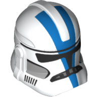 Casque clone trooper phase 2, avant fermé, 501st legion marquages bleus motif imprimé (Helmet Clone Trooper Phase 2, Closed Front, 501st Legion Blue Markings Print)