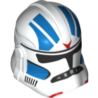 Casque clone trooper phase 2, avant fermé, 501st legion commandant bleu marquage motif imprimé (Helmet Clone Trooper Phase 2, Closed Front, 501st Legion Commander Blue Marking Print)