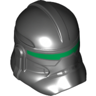 Casque clone trooper phase 2, avant fermé, pare-soleil vert motif imprimé (Helmet Clone Trooper Phase 2, Closed Front, Green Visor Print)