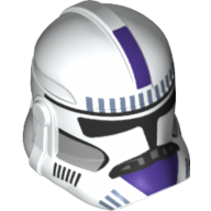 Casque clone trooper phase 2, avant fermé, épisode 3 avec des marques violet foncé motif imprimé (Helmet Clone Trooper Phase 2, Closed Front, Episode 3 with Dark Purple Markings Print)