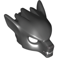 Masque loup avec des crocs et le nez gris bleuâtre foncé motif imprimé (Mask Wolf with Fangs and Dark Bluish Gray Nose Print)