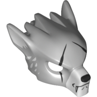 Masque Loup avec détails de visage, cicatrices et blanc Oreilles motif imprimé (Mask Wolf with Face Details, Scars and White Ears Print)