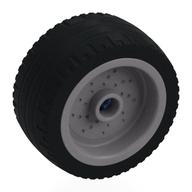 Visuel indicatif Rebrickable de Roue 18 x 12 avec trou pour connecteur et tenon avec pneu noir et axe bleu clair (Wheel 18 x 12 with Pin Hole and Stud with Black Tyre and Bright Light Blue Axle)