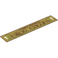 Visuel indicatif Rebrickable de Bannière 14 x 2 avec motif imprimé rouge 'HAPPY BIRTHDAY BILBO BAGGINGS' (Banner 14 x 2 with Red 'HAPPY BIRTHDAY BILBO BAGGINGS' Print)
