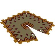 Visuel indicatif Rebrickable de Tente, lumineux bord orange clair, rouge foncé décorations motif imprimé (Tent, Bright Light Orange Edge, Dark Red Decorations Print)