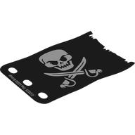 Visuel indicatif Rebrickable de Voile 7 x 5, Jolly Roger avec crâne, motif imprimé épées (Sail 7 x 5, Jolly Roger with Skull, Swords Print)