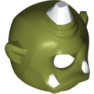 Masque Cyclope avec Corne blanche et Dents blanches motif imprimé (Mask Cyclops with White Horn and White Teeth Print)