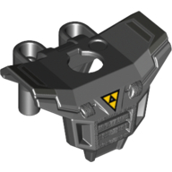 Armure de vêtement de minifigurine avec la protection carrée d'épaule (espace) avec le logo de Blacktron i et le motif imprimé argenté de gril (Minifig Neckwear Armour with Square Shoulder Protection (Space) with Blacktron I Logo and Silver Grill Print)