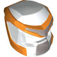 Casque, Mech avec visière ouverte Petit et Orange et Argent Marquages motif imprimé (Helmet, Mech with Open Visor Small and Orange and Silver Markings Print)