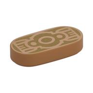 Visuel indicatif Rebrickable de Tuile ronde 1 x 2 avec motif imprimé Boucle de ceinture en or (Tile Round 1 x 2 with Gold Belt Buckle Print)