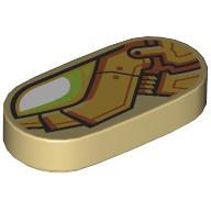 Visuel indicatif Rebrickable de Tuile ronde 1 x 2 avec œil blanc/calme, motif imprimé armure or (Tile Round 1 x 2 with White/Lime Eye, Gold Armour Print)