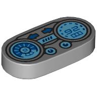 Visuel indicatif Rebrickable de Carreau rond 1 x 2 avec tableau de bord, compteur de vitesse motif imprimé (Tile Round 1 x 2 with Dashboard, Speedometer Print)