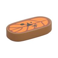 Visuel indicatif Rebrickable de Tuile ronde 1 x 2 avec feuille orange, motif imprimé visage (Korok) (Tile Round 1 x 2 with Orange Leaf, Face Print (Korok))