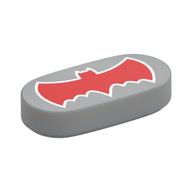Visuel indicatif Rebrickable de Tuile ronde 1 x 2 avec motif imprimé rouge Batman Logo (Tile Round 1 x 2 with Red Batman Logo Print)