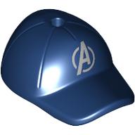 Chapeau / casquette court projet de loi incurvé avec coutures et trou sur le dessus avec argent 'A', vengeurs logo motif imprimé (Hat / Cap Short Curved Bill with Seams and Hole on Top with Silver 'A', Avengers Logo Print)