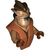 Torse et tête alien sw pong krell imprimé ensemble complet, bras nougat moyen, mains brun rougeâtre (Torso and Head Alien SW Pong Krell Print Complete Assembly, Medium Nougat Arms, Reddish Brown Hands)