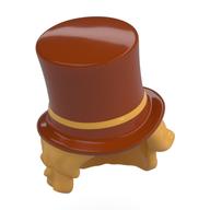 Visuel indicatif Rebrickable de Har et chapeau, chapeau haut de forme avec motif de cheveux jaune ocre (Har and Hat, Top Hat with Ochre Yellow Hair Pattern)