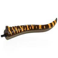 Visuel indicatif Rebrickable de Partie du corps animal, dinosaure, queue de spinosaurus avec dessous de beige foncé, motif imprimé Marquages orange clair (Animal Body Part, Dinosaur, Spinosaurus Tail with Dark Tan Underside, Bright Light Orange Markings Print)