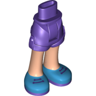 Mini-poupées bassin et shorts avec des jambes de nougat clair et des chaussures à lacets d'azur foncé (Minidoll Hips and Shorts with Light Nougat Legs and Dark Azure Laced Shoes)