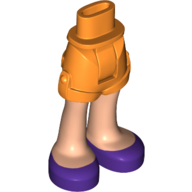 Bassin mini-poupée et short avec des jambes de nougat clair et des chaussures violet foncé (Minidoll Hips and Shorts with Light Nougat Legs and Dark Purple Shoes)